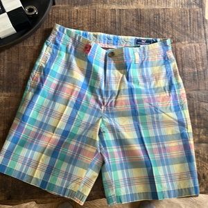 Men’s vineyard vine plaid printed pastel shorts